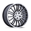 P1D - 18in, Cast Aluminum, Gloss Black W/ Machined Face, 18X8, 5X4.5, 40mm, 194933331123, 194933331123