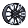 PR225 - 24in, Cast Aluminum, Gloss Black W/ Chrome Accents, 24X10, 6X5.5, 31mm, 194933336807, SAE J2530 JWL VIA, 194933336807