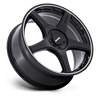 P2E - 17in, Cast Aluminum, Gloss Black W/ Machined Lip, 17X8, 5X112/120, 40mm, 194933370177, SAE J2530 JWL VIA, 194933370177