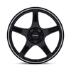 P2E - 18in, Cast Aluminum, Gloss Black W/ Machined Lip, 18X8, 5X112/120, 35mm, 194933370122, SAE J2530 JWL VIA, 194933370122