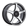 P2E - 17in, Cast Aluminum, Gloss Black W/ Machined Face, 17X8, 5X100/120, 35mm, 194933369997, SAE J2530 JWL VIA, 194933369997