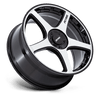 P2E - 18in, Cast Aluminum, Gloss Black W/ Machined Face, 18X8, 5X112/120, 35mm, 194933369959, SAE J2530 JWL VIA, 194933369959