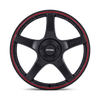 P2E - 17in, Cast Aluminum, Matte Black W/ Red Lip, 17X8, 5X110/115, 40mm, 194933369843, SAE J2530 JWL VIA, 194933369843