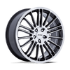 P1D - 18in, Cast Aluminum, Gloss Black W/ Machined Face, 18X8, 5X120, 35mm, 194933331086, 194933331086