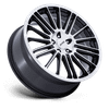 P1D - 18in, Cast Aluminum, Gloss Black W/ Machined Face, 18X8, 5X120, 35mm, 194933331086, 194933331086