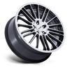 P1D - 19in, Cast Aluminum, Gloss Black W/ Machined Face, 19X8, 5X4.25, 40mm, 194933331031, 194933331031