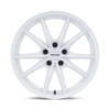 Zentoku - 18in, Flow Formed Aluminum, Gloss White, 18X9.5, 5X100, 38mm, 194933396702, SAE J2530 JWL VIA, 194933396702