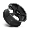 FS5 - 16in, Cast Aluminum, Gloss Black W/ Machined Flange, 16X7, 5X100/4.5, 40mm, 885463053882, SAE J2530, 885463053882