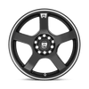 FS5 - 16in, Cast Aluminum, Gloss Black W/ Machined Flange, 16X7, 5X100/4.5, 40mm, 885463053882, SAE J2530, 885463053882