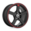 FS5 - 16in, Cast Aluminum, Matte Black W/ Red Stripe, 16X7, 4X100/4.5, 40mm, 843962049508, SAE J2530, 843962049508