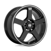 FS5 - 17in, Cast Aluminum, Gloss Black W/ Machined Flange, 17X7, 5X105/4.5, 40mm, 885463053998, SAE J2530, 885463053998