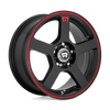 FS5 - 17in, Cast Aluminum, Matte Black W/ Red Stripe, 17X7, 4X100/4.5, 40mm, 843962049461, SAE J2530, 843962049461