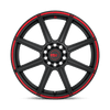 CS8 - 18in, Cast Aluminum, Satin Black W/ Red Stripe, 18X8, 5X4.5/120, 45mm, 885463803104, SAEJ2530 JWL VIA, 885463803104