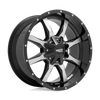 MO970 - 17in, Cast Aluminum, Gloss Black W/ Machined Face, 17X9, 5X5.0/5.5, -12mm, 885463127248, SAE J2530, 885463127248