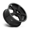 FS5 - 18in, Cast Aluminum, Gloss Black W/ Machined Flange, 18X8, 5X105/4.5, 45mm, 885463054841, SAE J2530, 885463054841