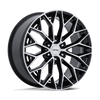 P5E - 22in, Cast Aluminum, Gloss Black W/ Machined Face, 22X9.5, 6X135, 30mm, 194933395279, SAE J2530 JWL VIA, 194933395279