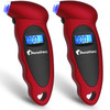 Digital Tire Pressure Gauge 150 PSI, 2 Pack with 5.23 Inch Flexible Hose, Backlit LCD Display and Non-Slip Grip for Cars, Trucks and RVs