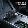 200W Car Power Inverter, 12V DC to 110V AC Converter with LED Display, 4 USB Ports for Laptop, Tablet and Phone