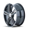 TR62 - 18in, Gloss Black Machined, 18X7.5, 5x100/5x114.3, 40mm, 729419106768, 729419106768