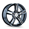 TR62 - 16in, Gloss Black Machined, 16X7, 4x100/4x114.3, 40mm, 729419106560, 729419106560