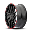 TR60 - 16in, Gloss Black With Red Ring, 16X7, 5x100/5x114.3, 42mm, 729419070984, 729419070984