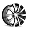 TR3 - 15in, Gloss Black Machined, 15X7, 5x112/5x115, 40mm, 729419036218, 729419036218
