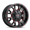 Warrior - 20in, Gloss Black Milled Prism Red, 20X9, 6x135/6x139.7, 0mm, 729419128876, 729419128876