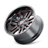 Apollo - 20in, Gloss Black Milled Prism Red, 20X10, 8x170, -19mm, 729419166823, 729419166823