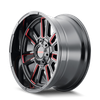 Apollo - 20in, Gloss Black Milled Prism Red, 20X9, 8x170, 18mm, 729419166809, 729419166809