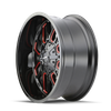 Cogent - 18in, Gloss Black Milled Prism Red, 18X9, 5x127/5x139.7, 0mm, 729419129552, 729419129552