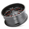Cogent - 20in, Gloss Black Milled Prism Red, 20X9, 6x135/6x139.7, 0mm, 729419127893, 729419127893