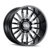 Summit - 24in, Gloss Black/Milled Spokes, 24X14, 6x135, -76mm, 729419125240, 729419125240