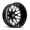 Invader Dually - 24in, Gloss Black/Milled Spokes, 24X8.25, 8x200, -232mm, 729419171797, 729419171797