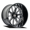 Auburn - 24in, Gloss Black/Milled Spokes, 24X14, 8x165.1, -76mm, 729419176556, 729419176556