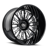 Vertex - 22in, Gloss Black/Milled Spokes, 22X12, 6x139.7, -44mm, 729419176723, 729419176723