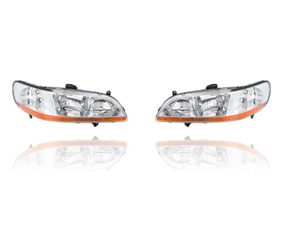 Headlight - Compatible/Replacement for '01-02 Honda Accord Sedan/Coupe - With Corner Lamp - Pair, Left Driver + Right Passenger Set - 33101S84A02, 33151S84A02 - CAPA Headlight - Compatible/Replacement for '01-02 Honda Accord Sedan/Coupe - With Corner Lamp - Pair, Left Driver + Right Passenger Set - 33101S84A02, 33151S84A02 - CAPA
