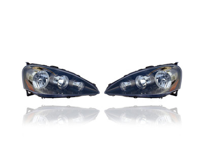Headlight - Compatible/Replacement for '05-06 Acura RSX - Without Bulbs - Pair, Left Driver + Right Passenger Set - 33101S6MA51, 33151S6MA51 Headlight - Compatible/Replacement for '05-06 Acura RSX - Without Bulbs - Pair, Left Driver + Right Passenger Set - 33101S6MA51, 33151S6MA51