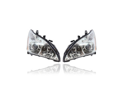 Headlight - Compatible/Replacement for '04-06 Lexus RX330 (Japan Built) - HID Without Adjust Type - Pair, Left Driver + Right Passenger Set - 8114548210, 8118548210