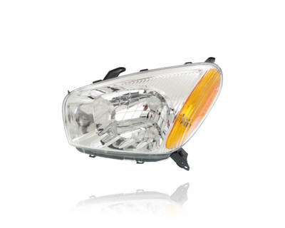 Headlight Assembly - Compatible/Replacement for '01-03 Toyota RAV4 Base/L - Halogen Chrome Interior Bezel - Left Hand - Driver - 8115042190