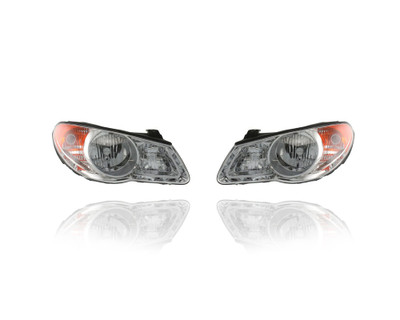 Headlight Assembly - Compatible/Replacement for '07-09 Hyundai Elantra Sedan - Halogen - Pair, Left Driver + Right Passenger Set - 921022H050, 921012H050 Headlight Assembly - Compatible/Replacement for '07-09 Hyundai Elantra Sedan - Halogen - Pair, Left Driver + Right Passenger Set - 921022H050, 921012H050