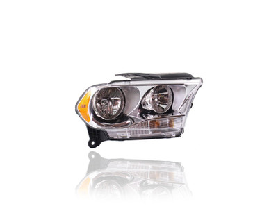 Headlight Assembly - Compatible/Replacement for '11-13 Dodge Durango Express/SXT/Crew/Lux/Heat - Halogen Chrome Bezel - Right Hand - Passenger - 55079366AC - CAPA
