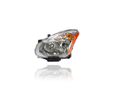 Headlight Assembly - Compatible/Replacement for '13-13 Nissan Rogue S/SV - Halogen With Chrome Bezel - Left Hand - Driver - 260601VK0B