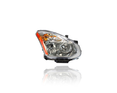 Headlight Assembly - Compatible/Replacement for '13-13 Nissan Rogue S/SV - Halogen With Chrome Bezel - Right Hand - Passenger - 260101VK0B - CAPA