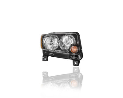 Headlight Assembly - Compatible/Replacement for '13-17 Jeep Compass - Standard-Type With Black Trim - Right Hand - Passenger - 68171214AB