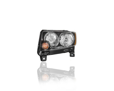 Headlight Assembly - Compatible/Replacement for '13-17 Jeep Compass - Standard-Type With Black Trim - Left Hand - Driver - 68171215AB