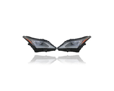Headlight Assembly - Compatible/Replacement for '16-19 Lexus RX350/RX350L/RX450h (Canada-Built) - Single-Beam Without Adaptive & Cold Climate - Pair Set - 811100E260, 811500E260