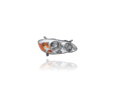 Headlight Assembly - Compatible/Replacement for '03-04 Toyota Corolla S - Smoked Dark Chrome Interior - Right Hand - Passenger - 8111002200
