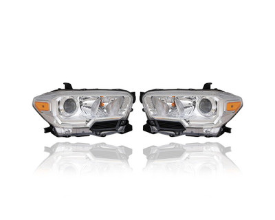Headlight Assembly - Compatible/Replacement for '18-23 Toyota Tacoma SR5 - Halogen Without Fog Lamp, With Halogen Daytime Running Light - Pair Set - 8111004251, 8115004251 Headlight Assembly - Compatible/Replacement for '18-23 Toyota Tacoma SR5 - Halogen Without Fog Lamp, With Halogen Daytime Running Light - Pair Set - 8111004251, 8115004251