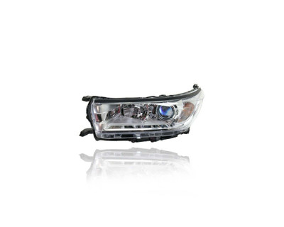 Headlight Assembly - Compatible/Replacement for '17-19 Toyota Highlander/Hybrid LE/LE Plus/XLE - Smoked Chrome Without LED Daytime Running Light - Left Hand - Driver - 811500E330 Headlight Assembly - Compatible/Replacement for '17-19 Toyota Highlander/Hybrid LE/LE Plus/XLE - Smoked Chrome Without LED Daytime Running Light - Left Hand - Driver - 811500E330