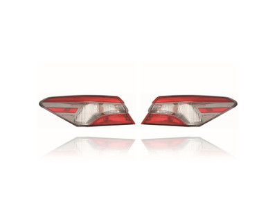 Tail Light Assembly - Compatible/Replacement for '18-20 Toyota Camry/Hybrid SE (North American Built) Outer On Body Halogen - Pair, Left Driver + Right Passenger Set - 8155006840, 8156006840 Tail Light Assembly - Compatible/Replacement for '18-20 Toyota Camry/Hybrid SE (North American Built) Outer On Body Halogen - Pair, Left Driver + Right Passenger Set - 8155006840, 8156006840